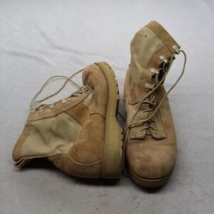 Wellco Mens 10.5 Wide Combat Boot Brown Suede Vibram Tactical Military 03-D-0322